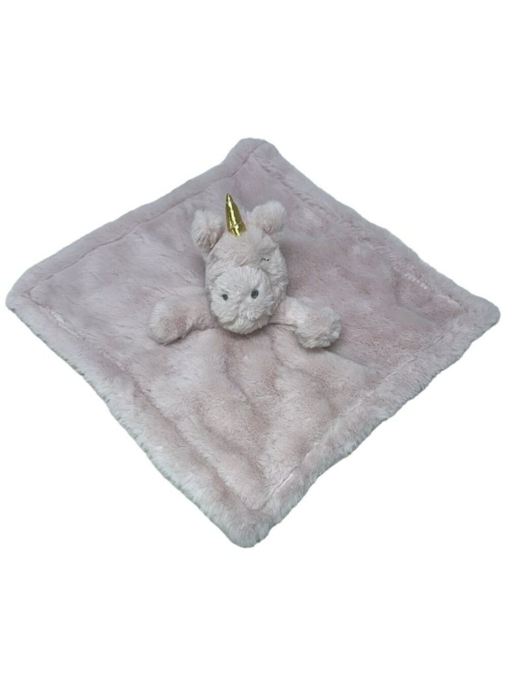 SL Home Fashions Blush Pink Unicorn Plush Lovey Security Blanket Dusty Rose Gold